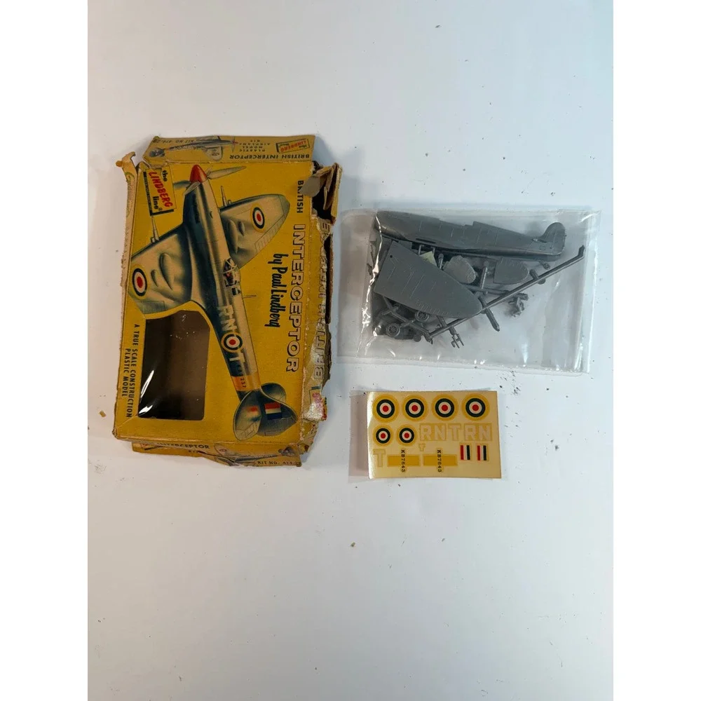 Vintage Lindberg Line British Interceptor Plastic Model Kit Paul Lindberg 414-29